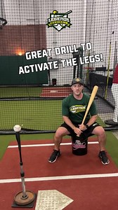 Here is a great drill to activate the legs! Start your players sitting on a bucket, legs in an athletic stance, as they swing they will stand up! #legendsbaseball #baseball #coaching #coach #coachdavid #youthbaseball #baseballlife #baseballkids #legendsbaseballcamps | Legends Baseball & Softball Camps