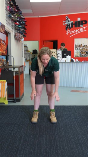 Think you can sit without bending your knees? 👀 We gave it a go… your turn! Drop a 🪑 if you’re game to try it! #HipPocket #WorkwearWithPersonality | Hip Pocket Workwear & Safety
