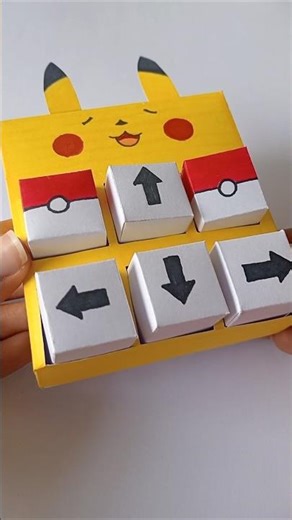 DIY Pikachu Paper Keyboard ⚡#papercraft #diy #keyboard #shorts #artandcraft