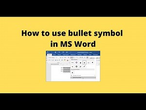 How to use bullet symbol in MS Word