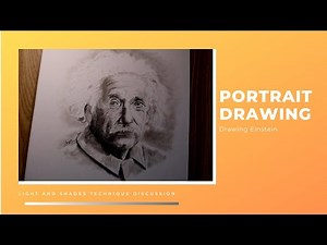 Drawing Einstein Portrait and Process of Portrait Drawing | Speed drawing with Charcoal | soupart