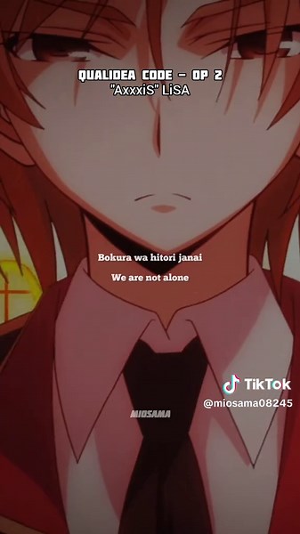 Qualidea Code Opening 2 | AxxxiS - LiSA #anime #opening #songlyrics #qualideacode #fyp