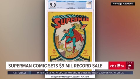 Superman comic sets $9 million record sale