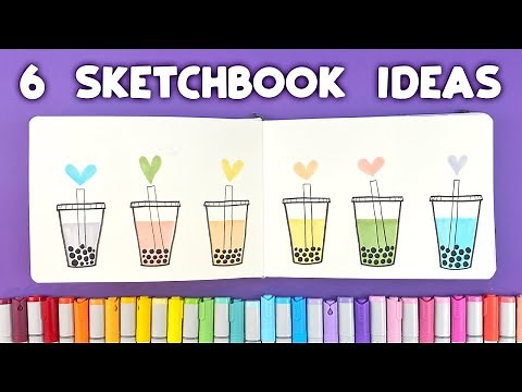 6 Drawing Ideas to FILL Your SKETCHBOOK *happy vibrant art inspo*
