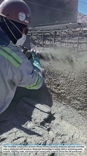SATISFYING SHOTCRETE PROCESS! Watch Concrete Turn Into a Solid Wall in Seconds! 🏗️