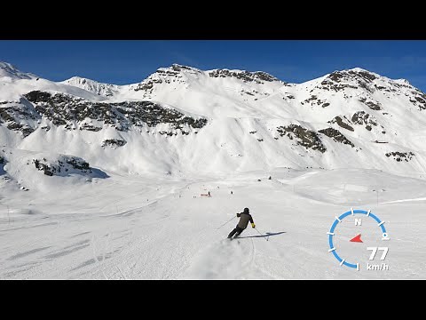3 Valleys-Meribel: Skiing from Mont Vallon (2919m), the highest point in Meribel
