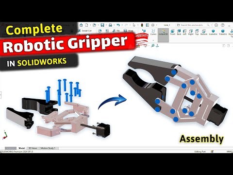 Robotic Gripper Assembly in SOLIDWORKS | Toolbox & Mirror Components