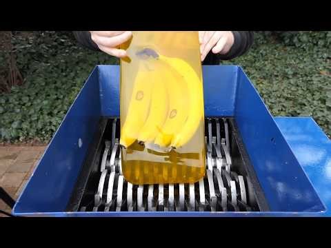 Jelly + Banana vs Shredder | crushing metal | Satisfying ASMR video!