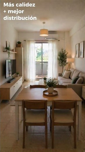 Cómo transformar una sala-comedor pequeña #SalaComedor #AntesYDespues #EspaciosPequeños #Decoracion