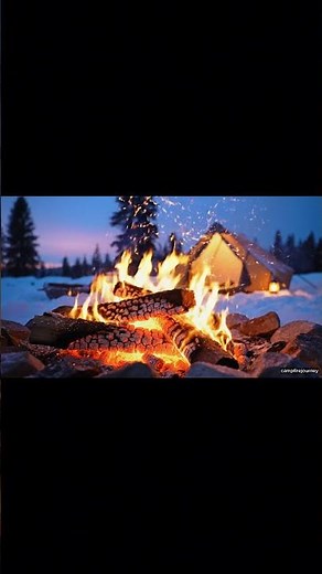 Cozy Campfire in a Snowy Winter Wonderland