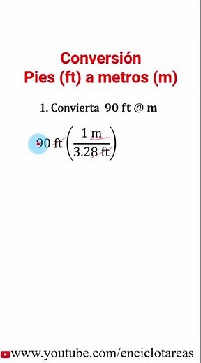 Conversión de pies a metros (ft a m) – parte 3 #universidad #conversionofunits #formula