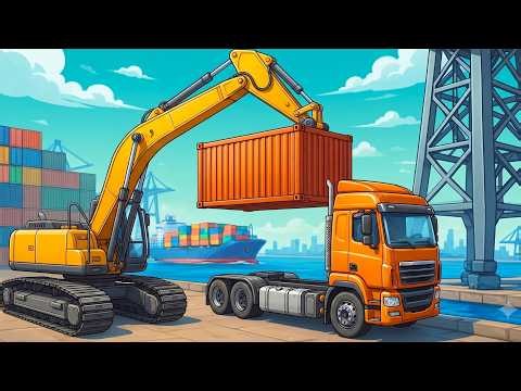 Loading Giant Containers for Ocean Shipping! 🚢📦 | Construction Animation