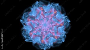 Abstract blue light explosion that expands in space forming a human eye. Concept of technological vision or artificial intelligence control. Digital futuristic Iris background.God's moment of creation