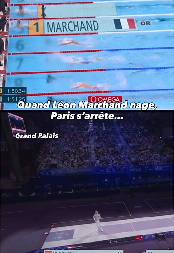 Léon Marchand nageur : victoire et célébration à Paris 2024