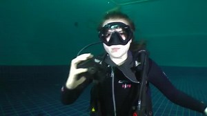 Diving school in the pool.