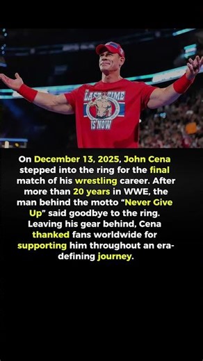 John Cena's Final Moment in the Ring #WWE #Legendary