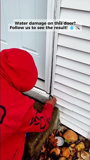 Water Damaged Door. Follow us to see the result!💧🚪
