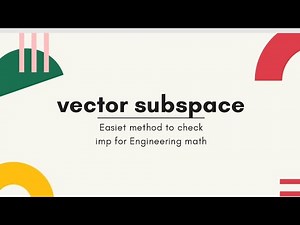 Vector subspace in linear algebra including previous year questions