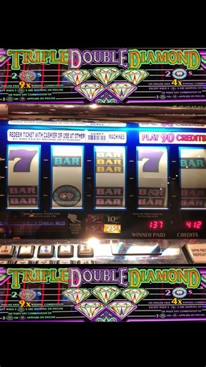 NICE WIN on this Triple Double Diamond slot machine! #casino #slots #gambling