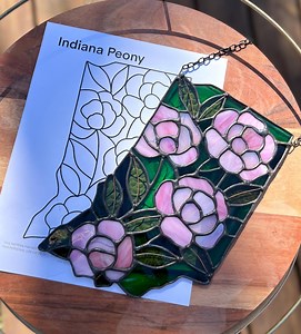 Indiana Peony Stained Glass Pattern: Intermediate Level (PDF File) - Etsy
