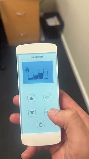 How to set the power setting on a Piazzetta Pellet Heater