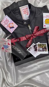 One of our favorite gift boxes that we made recently. See how we convinced our customer to get our pure leather jacket instead of Outfitters faux leather (it's not even leather guys). Ladies it's a great gift to give to your man in this weather. Leather jacket, pure leather jacket for him, gift box for him | J's Store