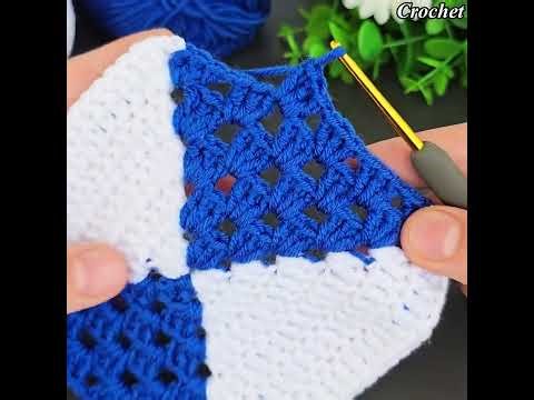 💙 Make & Sell! Easy Crochet Diamond Motif | Blue & White Blanket Pattern