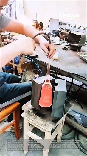 Glass art making: people making glass art