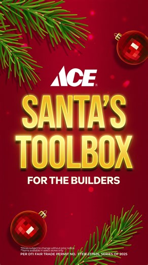 1K reactions · 53 shares | Know someone who’s always fixing things at home? ️ ACE Santa’s Toolbox has power tools, ladders, and storage picks they’ll actually use. Get yours now! #ACEHardwarePH #ACEHelpful #ACESantasToolbox | ACE Hardware Philippines | Facebook
