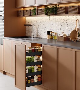 [Hot Item] Stainless Steel Touch to Open Modern Modular Complete Set Kitchen Cabinets