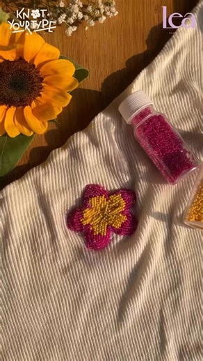 Knot Your Type on Instagram: "Turn basic into beautiful with bead embroidery ✨🌸 . . . . . Bead embroidery stitches, beads, bead embroidery, how to embroider beads, learn bead embroidery, diy bead embroidery, diy embroidery, diy embroidery kit, diy kits, easy embroidery, embroidery stitches, aesthetic beads, knot your type)"