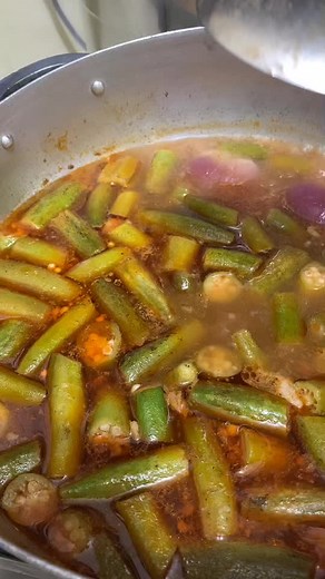 Rich Okra Meat Stew Recipe in a Cooking Pot