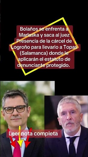 Bolaños se enfrenta a Marlaska y saca al juez Presencia de la cárcel d Logroño para llevarlo a Topas