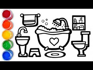 How to draw easy bathroom | easy drawing step by step for kids