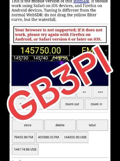 GB3PI Repeater | WebSDR Check Checking out GB3PI using the Bushey WebSDR — great tool for monitoring and learning 📡 #LPZRadio #LowPowerZoneRadio