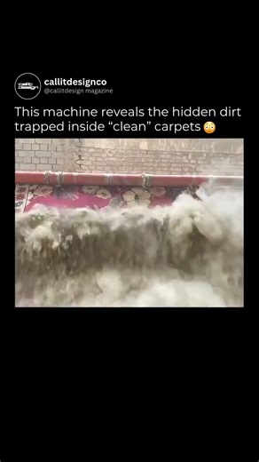Interior Design & Architecture on Instagram: "What looks like a simple carpet cleaning is actually industrial precision at work — a high-powered rug beating machine revealing just how much hides beneath the surface. A single carpet can trap up to four times its weight in dust and debris before even looking dirty. This machine spins and strikes the rug hundreds of times per minute, shaking loose years of buildup. What bursts into the air isn’t smoke — it’s layers of dust, skin cells, and micro-de