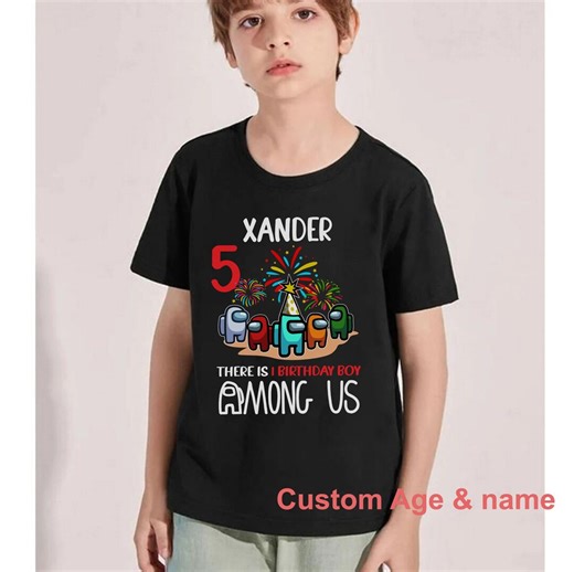 Custom Among Us Birthday T-shirt, Personalized Name There is A Birthday Boy Shirt, Birthday Party Gift for Son, Birthday Boy Kids Tee - Etsy