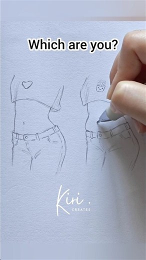 How to draw different types of waist #anime #draw #howtodraw #shorts