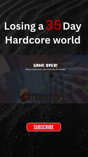 How I lost a 35 day hardcore world trying to get trident #fyp #minecraft #minecraftshorts #manhunt