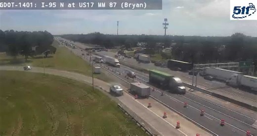 Traffic backup on I-95 by U.S. 17