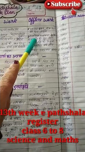 class 6 to 8 epathshala register week 13th maths & science #exammantrawithsk #shorts