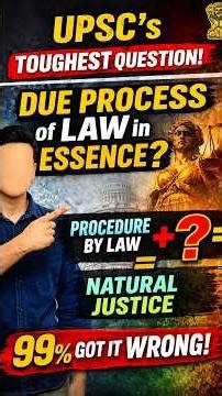 “Most Confusing UPSC Polity Question EVER! 🤯 (Due Process Explained)”#upsc #ias #shorts