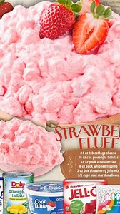 STRAWBERRY FLUFF SALAD! 🍓 24 oz tub cottage cheese 🍓 20 oz can pineapple tidbits 🍓 16 oz package large fresh strawberries | Easy Recipes