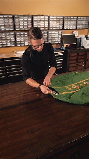 And that is a XXL Chasuble in Green Luther Rose Brocade. 🤗 | Ecclesiastical Sewing