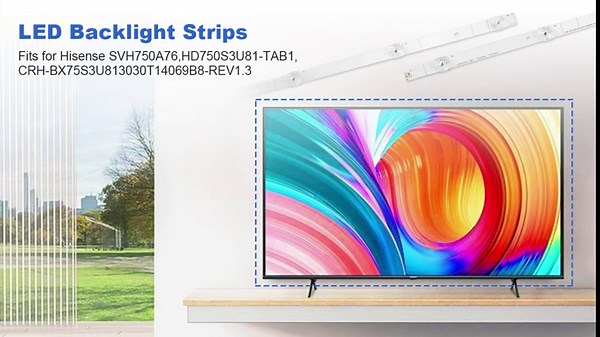 LED Backlight Strips SVH750A76 Compatible with Hisense HD750S3U81-TAB1 CRH-BX75S3U813030T14069B8-REV1.3, Replace 75H6570G 75R6E3 75H6510G 75E3D 75A6G, 14 Pcs