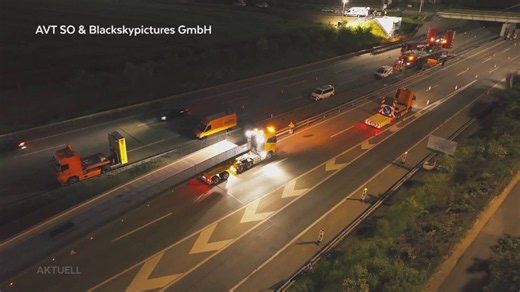 Autobahn gesperrt: Bei Härkingen wurde eine neue Velo- und Fussgängerbrücke eingehoben
