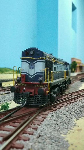Indian Railways HO Scale WDM2 Coupling With Blue ICF coaches 😀 #reelkarofeelkaro #indianrailways #modeltrain #trains #reelitfeelit #miniatures @followers @highlight | Ashim Kumar Sutar