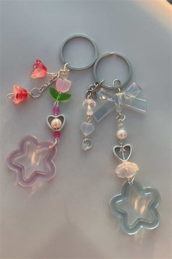 Lily of Valley & Crystal Bow Key Chain