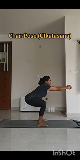 Strengthen Your Lower Back 🔥 | Chair Pose (Utkatasana) #yoga #Shorts #shortsfeed #subscribe #youtube