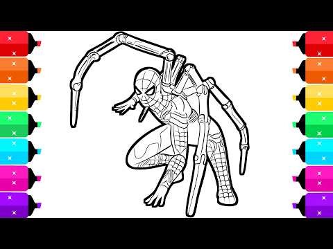 Lets Color Iron Spiderman from Marvels Superhero Coloring Pages